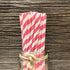 Stripe Paper Straws, Pink White, Valentine Birthday Party Supply, 7.75 Inches, Pack of 50, Outside the Box Papers