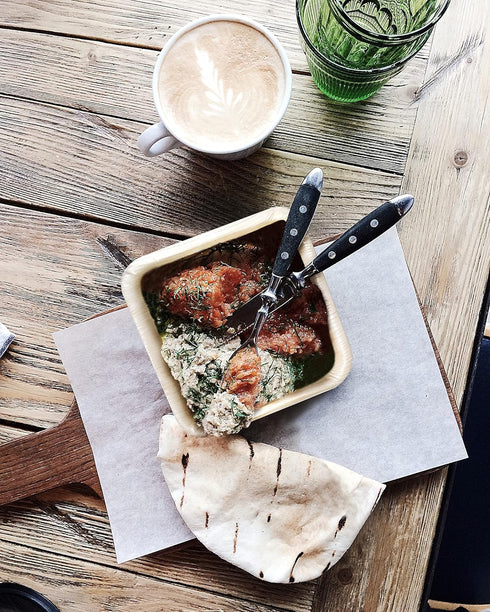 Chic Leaf Palm Leaf Bowls, 5.5 Inch 16oz Disposable Square Bowls, 100% Compostable for Weddings & Catering