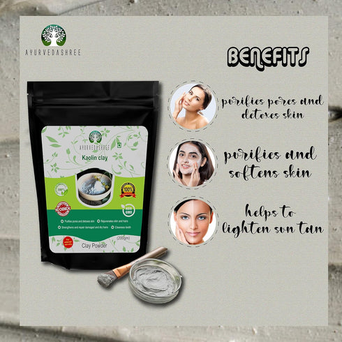 Kaolin Clay Powder 200 Gm - Gentle Exfoliator for Skin Treatment