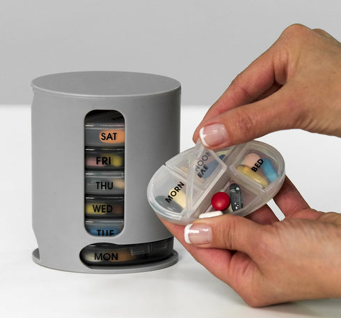 LORENZERIK 2 Pack Weekly Pill Organizer by - for Easy Medication Management