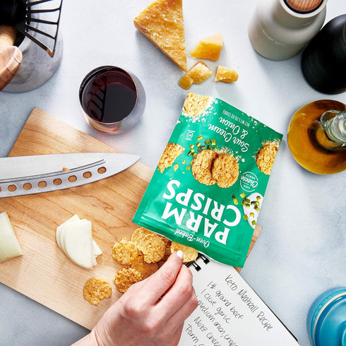ParmCrisps Sour Cream & Onion Cheese Parm Crisps, Healthy Keto Snacks, 1.75 Oz (Pack of 12)