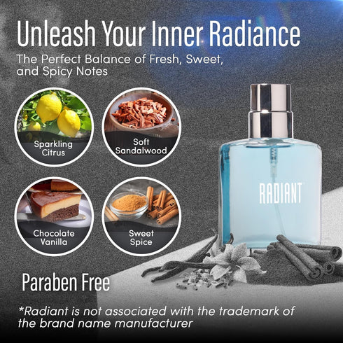 PB ParfumsBelcam Radiant Eau de Toilette Spray, Our Version of a Designer, 1.7 Fl Oz