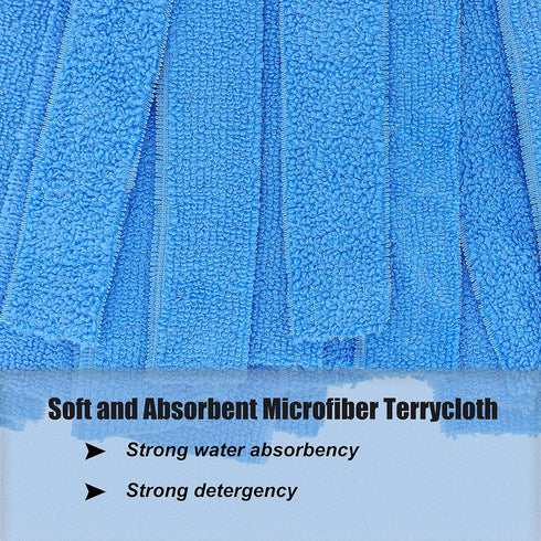 Mop with One Handle and Two Blue Microfiber Cloth Mop Heads (1 Handle & 2 Mop Heads)