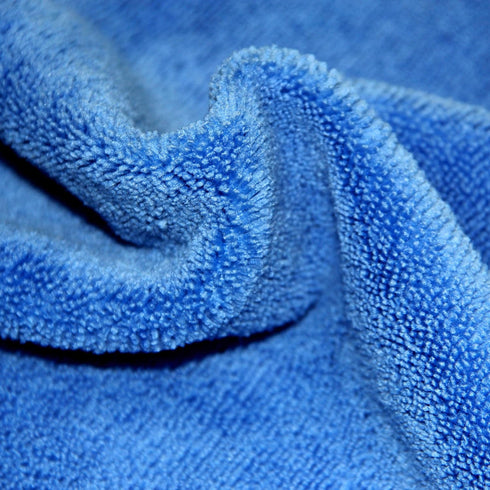 POLYTE Microfiber Cleaning Towel Ultrasonic Cut Edgeless (16x16, 24 Pack, Premium, Blue, Green, Yellow)