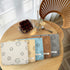 Makeup Bag for Women - Corduroy Aesthetic Design Cosmetic Tote Bag, Cute Smiley Face Pencil Case with Zipper (Beige)