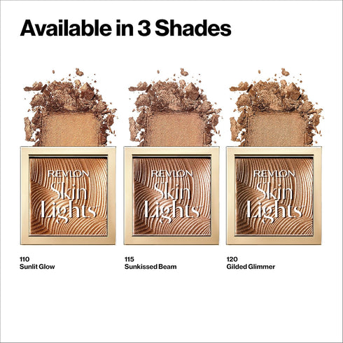Revlon Skinlights Prismatic Powder Bronzer, 110 Sunlit Glow, Translucent-to-Buildable Coverage, 0.31 oz (Pack of 1)