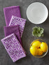 DII Cleaning Collection Multi-Purpose Microfiber Dishtowel Set, Eggplant Lattice