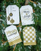 Merry & Bright Gold Gift Tag Stickers, 2 x 3 Inch Holiday Labels, Roll of 100 with 4 Festive Designs