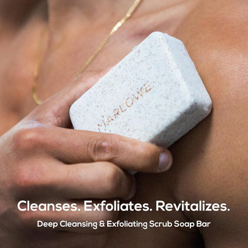 MARLOWE. No. 102 Body Scrub Soap 7 oz, Santal, Exfoliating Soap Bar with Shea Butter, Olive Oil & Green Tea