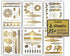 Terra Tattoos Gold Metallic Tattoo Flash Sheets, Waterproof Face Tattoos for Women