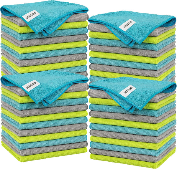 FIXSMITH Microfiber Cleaning Cloth - Pack of 48, Multi-Functional, Size 12 x 16 in, Highly Absorbent, Lint-Free