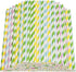Paper Straws Biodegradable, 200 Pack, Striped Multi Colored, BPA-Free Disposable 8.25" Long Straw for Parties