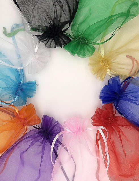 120PCS Sheer Organza Bags 5X7 inches - Mesh Drawstring Gift Bags for Jewelry, Wedding, Party, Baby Shower Favor