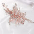 YERTTER Vintage Rhinestones Bride Wedding Hair Accessories - Rose Gold Crystal Floral Leaves Bridal Hair Comb