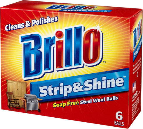 Brillo Supreme Strip & Shine Steel Wool Balls, 6-Count