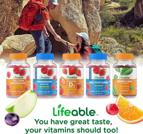 Lifeable Moringa Leaf Extract 4000mg, Natural Flavor Gummy Supplement, Non-GMO Vegan Chewable (60 Gummies)