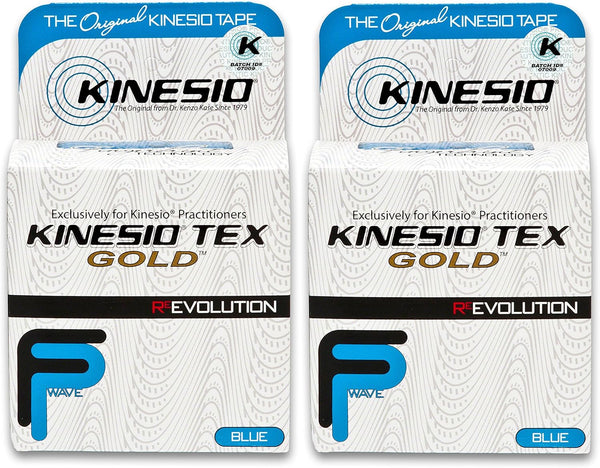 Kinesio Taping Elastic Therapeutic Athletic Tape, Tex Gold FP, Blue, 2 in. x 16.4 ft, 2 Pack