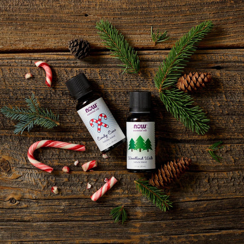 NOW Essential Oils Candy Cane Oil Blend, Refreshing Minty Scent, 1-Ounce, Steam Distilled & CO2 Extracted