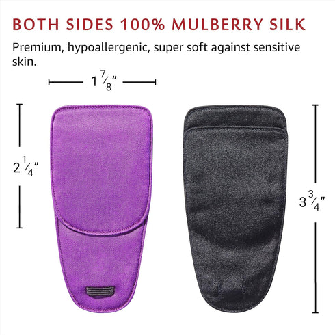 Silk Eye Patch for Adults Kids, Glasses to Cover Either Eye (Medium, Violet)