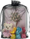 50pcs Sheer Black Organza Gift Bags 8X12 inch, Large Drawstring Jewelry Pouch for Wedding Party Favor