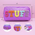 Fablinks Pink Nylon Cosmetic Bag - Chenille Letter Patches Design