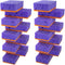 Multi Use Scrub Sponges 18 Pack, Purple and Orange, 4.3x2.8x1.4 inches, Heavy Duty Non Scratch Fiber, Odorless, Durable